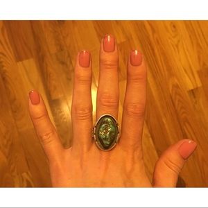 Turquoise and silver ring